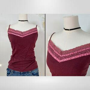 Vintage Old Navy Womens Y2K Lace Cami Size XL Beaded Whimsigoth Preppy